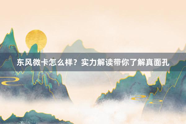 东风微卡怎么样？实力解读带你了解真面孔